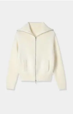 louren zip up knit cardigan ivory