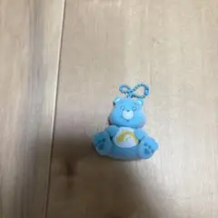 ケアベア　ガチャ　青フロッキーキーホルダー