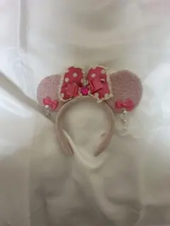 ミニーピンクカチューシャイヤリング