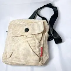 BU&PAIN クリーム色 コーデュロイショルダーバッグ