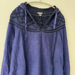 【Eddie Bauer】ジャガードデザイン ニットパーカー ゆるだぼ XL
