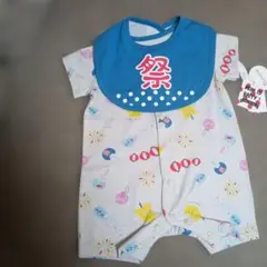 祭りデザイン　半袖ロンパース 　50〜60㌢
