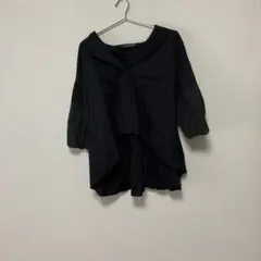 mizuiro ind ブラック 五分袖 シャツ