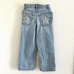 専用　ZARA kids　スターパッチ ワイドレッグデニムパンツ　122cm