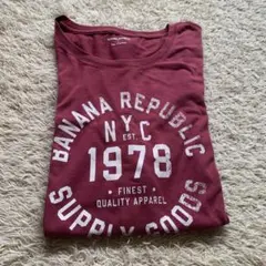 Banana Republic ロゴプリント Tシャツ バーガンディ サイズLのサムネイル