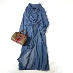 デニム ロングワンピース