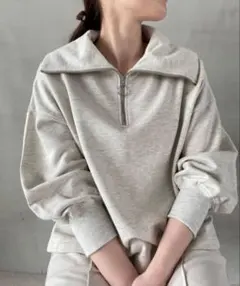 裏毛　ハーフジップトレーナー
