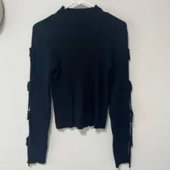 INGNI 黒 タートルネック リボン付きセーター