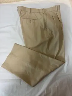 ユニクロ　ベージュ ツータックチノパン W91 股下70