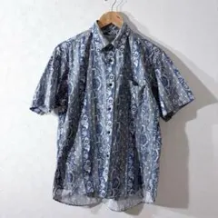 ヴィンテージ　総柄シャツ　半袖　メンズ　M レトロ　個性派　古着