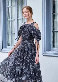 Riu フラワー 大理石 ドレス ワンピース Rちゃん Riu フラワー 大理石 ドレス ワンピース Rちゃん