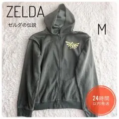 【US古着】ゼルダの伝説 リンク 変形フードパーカー M ハイリアの盾 緑のサムネイル