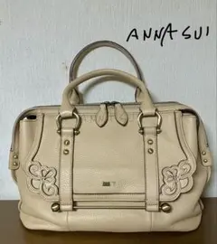 ANNA SUI ベージュ レザー ハンドバッグ