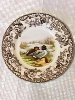 スポード　SPODE　鴨　約27cm　プレート 　絵皿　イギリス　ヴィンテージのサムネイル