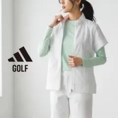 935ね@ adidas GOLF ナイロン ジップアップ ジャケット ホワイト