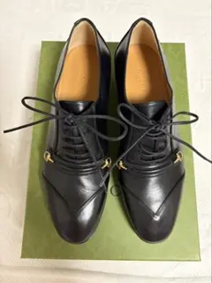 新品！GUCCI ブラック レースアップシューズ 38