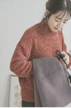 アイテムズアーバンリサーチ　ベロアモールハイネックニット