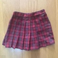 赤グレー チェック柄 ショートパンツ