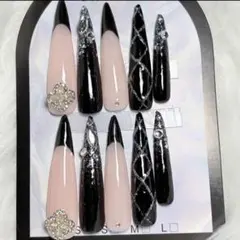 韓国　ギャル　ネイルチップ　ネイル　ロング　スナ系　量産型　y2k ワンホン