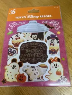 ハロウィン　オバケミッキーのシール　ハロウィンスイーツ柄　東京ディズニーリゾート