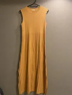 GU リブ編みノースリーブロングワンピース S