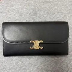 セリーヌ トリオンフ ラージウォレット ブラック 長財布 ゴール金具のサムネイル