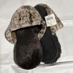大バーゲン値下1000円NWP ファー スリッパ Mサイズ ブラウン系②