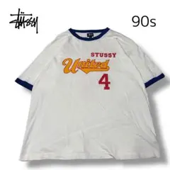 【Stussy】90s USA製 両面プリント リンガーTee XL