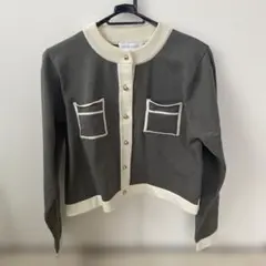 BONLECILL グレー ニットカーディガンのサムネイル