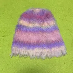 ニット帽　ピンク　ボーダー　カラフル