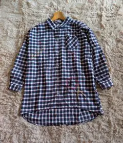 美品⭐️Scalar 刺繍入りビックサイズ長袖シャツ　ネルシャツ