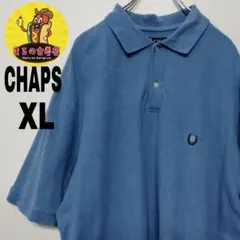 usa古着 CHAPS 半袖ポロシャツ　水色　XL Hiphop