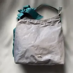 LANVIN en Bleu ルブランショルダーバッグ リボン装飾　ドット柄