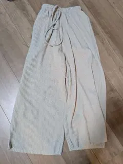 EAZY TEX リブパンツ レディース　グレージュ　Sサイズ