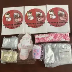 (10-6)モンスター ハンター x ハローキティ クリアファイル2枚他セット