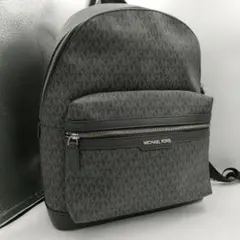 美品✨MICHEAL KORS リュック MK 総柄 ロゴ金具 レザー ブラック