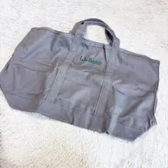 エルエルビーン　美品　トートバッグ　大容量　グレー色系　キャンバス生地　刺繍ロゴのサムネイル