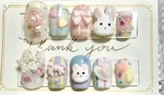 パステルカラー ネイルチップ 10個セット