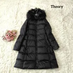 【美品♡定価6.4万】現行セオリー　フーデッドダウンコート　黒　ファー