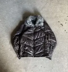 o*8様 Y2K 00s ブラウン ファー付きダウンジャケット 平成　お兄系 光