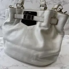 botkier ボトキエ ターンロック 本革 レザー 2wayハンドバッグ 白金のサムネイル