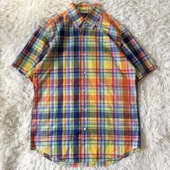 美品】リネン100ゴールドポニー ラルフローレン マドラス チェック 