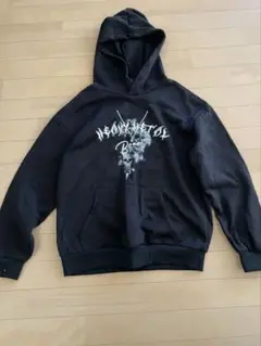 SHEIN HEAVY METAL プリント フーディー ブラック