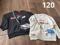 ③車プリント トレーナー2点セット