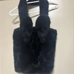 黒いファートートバッグうさぎ