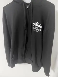 Stussy ブラック ジップアップパーカー Lサイズ