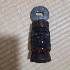 木製ひげ男性彫刻ボトルオープナー　北海道観光記念品　昭和レトロ