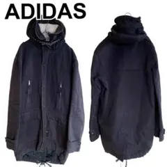 ADIDAS コート フーディ 裏ボア トレフォイルロゴ ブラック 【P010】