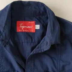トップマン TOPMAN 長袖シャツ 紺色 M～Lのサムネイル