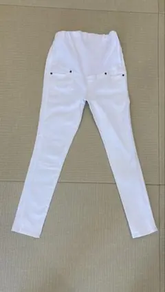 エンジェリーべ　マタニティ　スキニーパンツ　ホワイト　7号